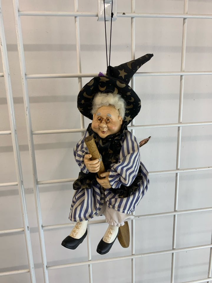 COOKING WITCH RIDING ON SPOON DECOR.