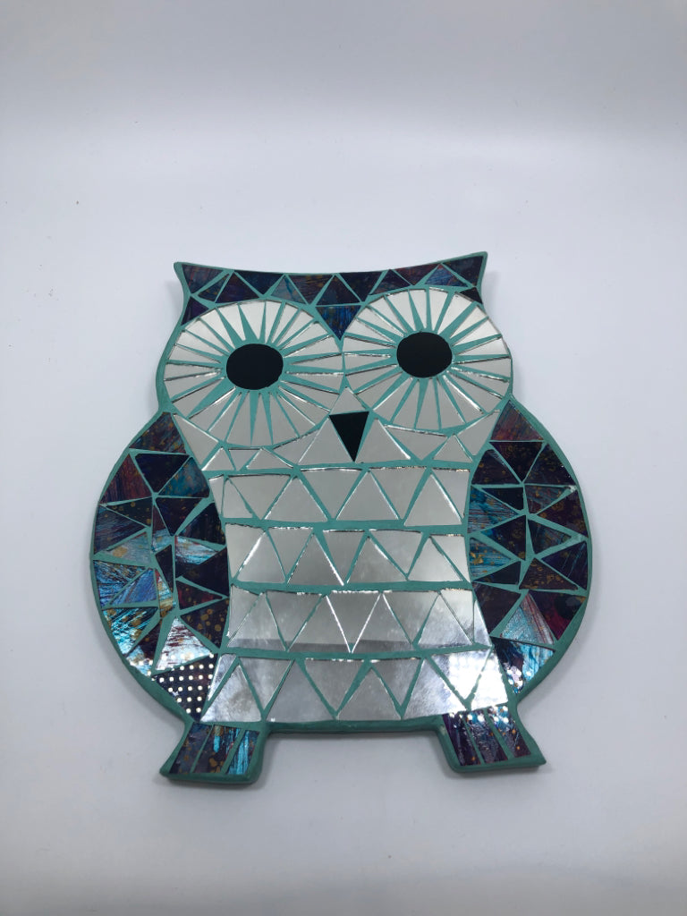 MOSAIC OWL W/MIRROR.