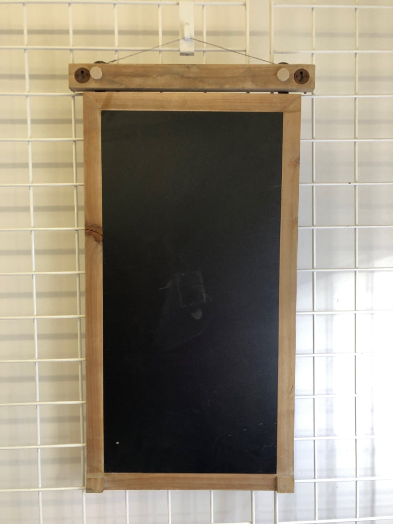 WHITE WASHED WOOD FARMHOUSE STYLE CHALK BOARD.