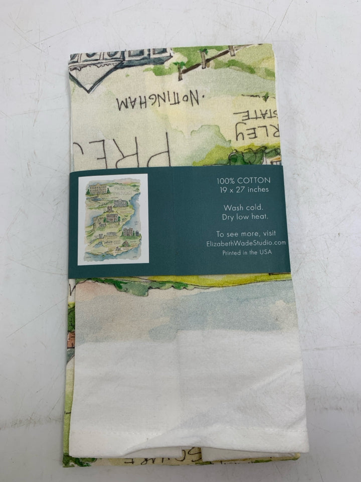 NIP PRIDE AND PREJUDICE WATERCOLOR TEA TOWEL.