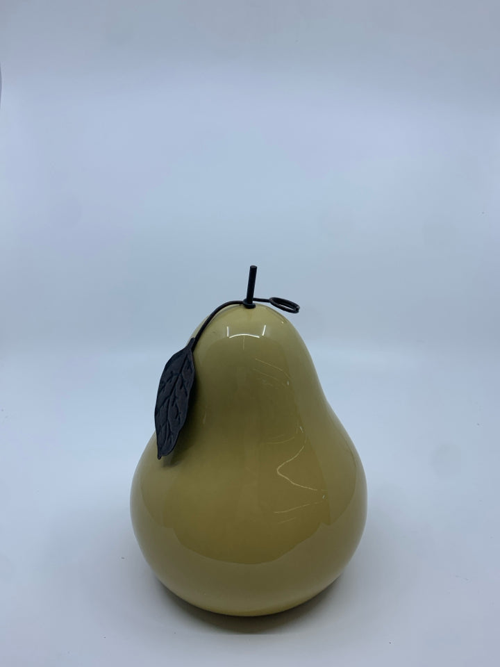 TAN CERAMIC PEAR.