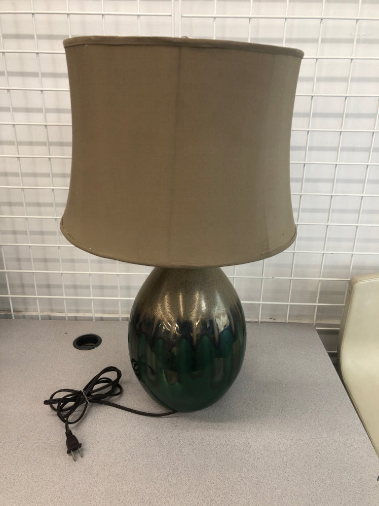 RUSTIC TEAL LAMP.