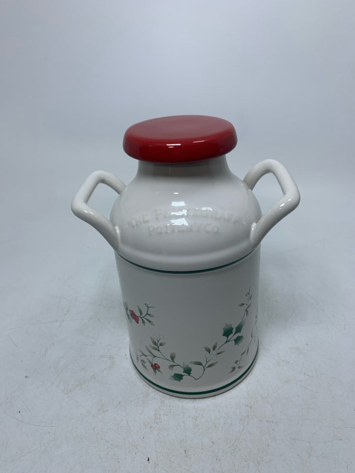 WINTERBERRY PFALTZGRAFF CERAMIC MILK CAN.