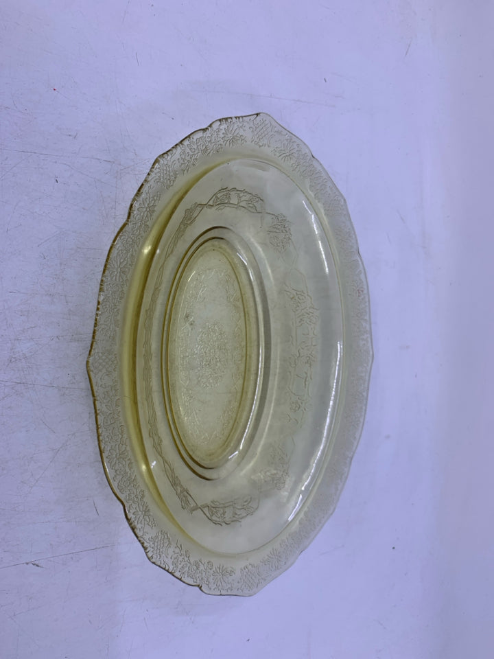 VTG OVAL PRESSED GLASS BOWL.