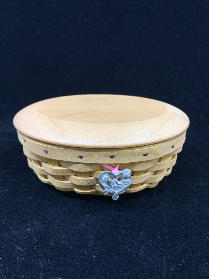 2003 HOPE PIN BASKET W/LID AMERICAN CANCER SOCIETY.