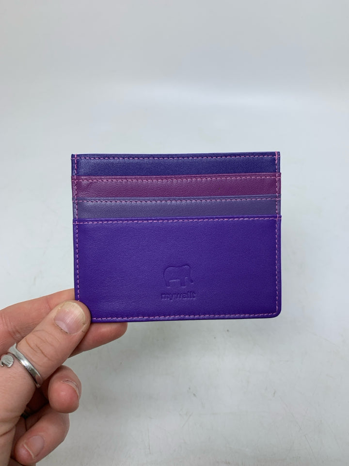 Purples Leather Credit Card Holder Slim My Walit
