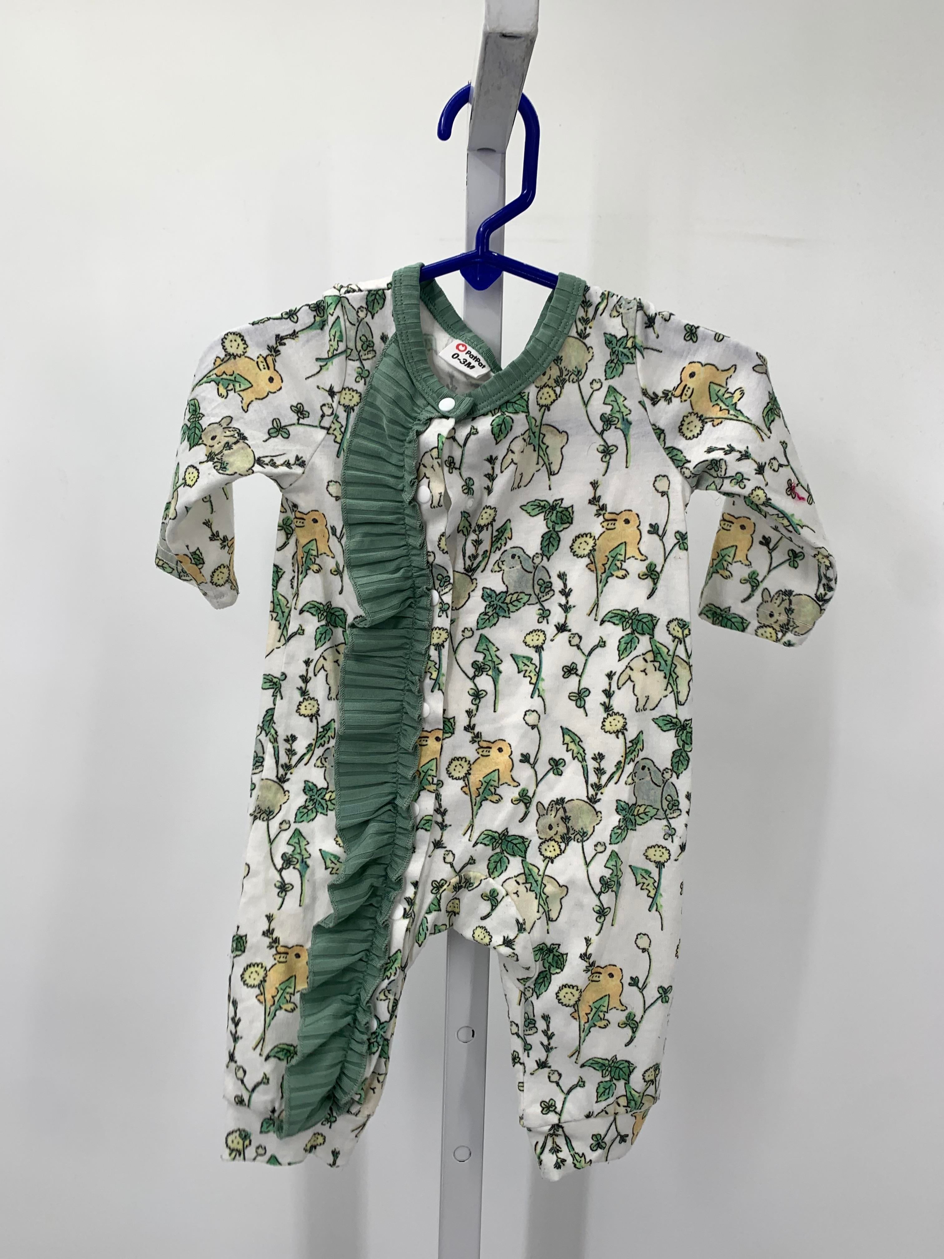 Size 0-3 months Girls Long Slv. Romper