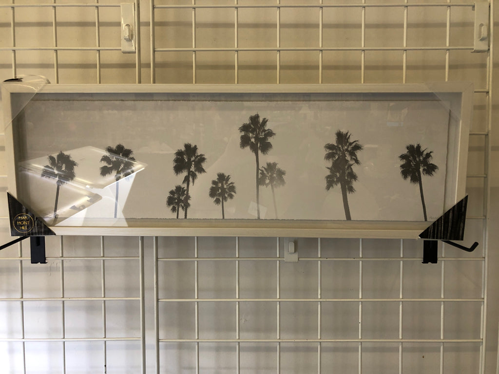 PALM TREES IN WHITE FRAME WALL ART.
