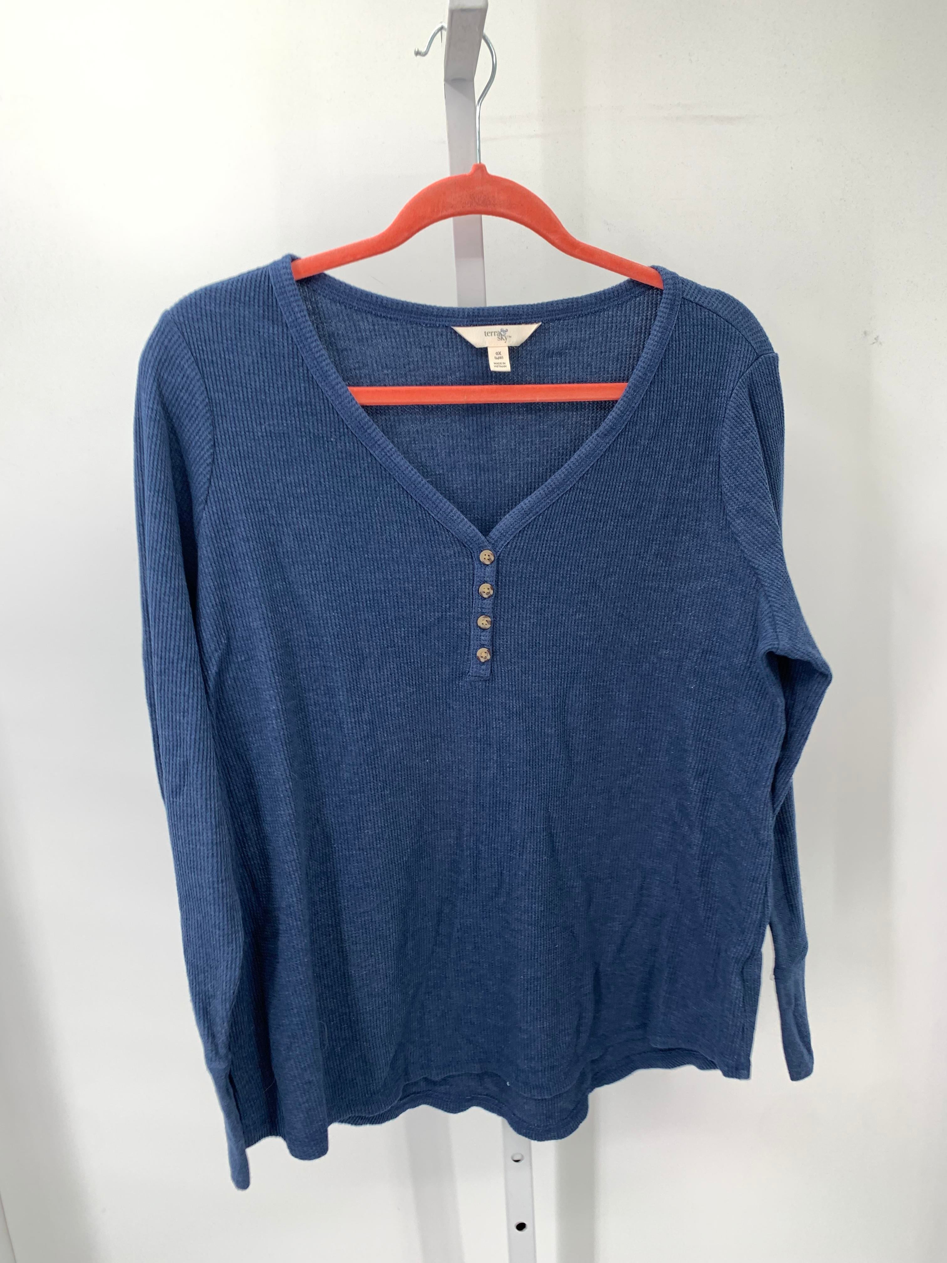 Terra & Sky Size 0X Womens Long Sleeve Shirt