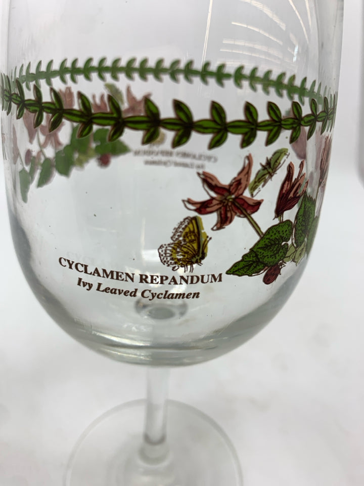 2PC PORTMEIRION WINE GLASSES.