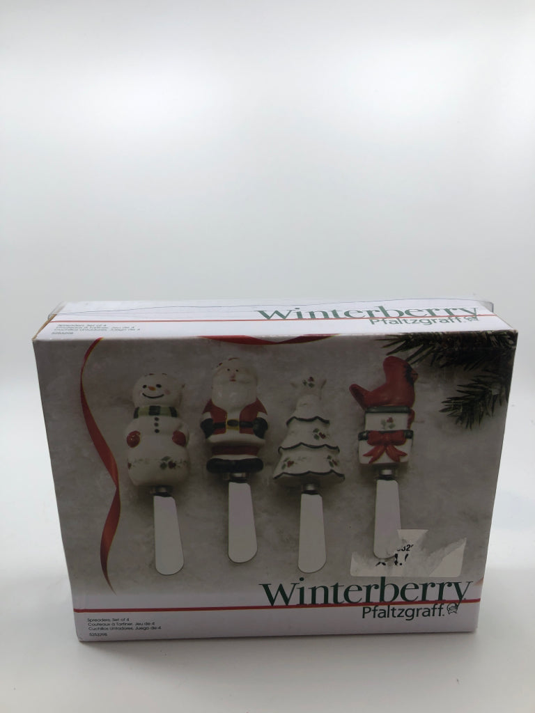4 HOLIDAY SPREADERS-WINTERBERRY PFALTZGRAFF.