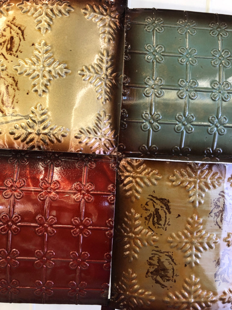 METAL SQUARE COLORFUL PATTERN WALL ART.