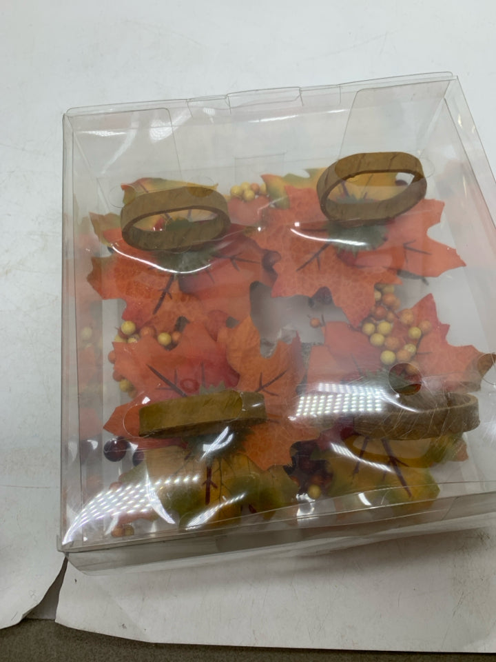 NIB FALL THEMED NAPKIN RINGS.