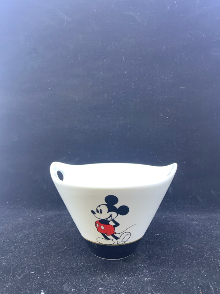 WHITE MICKEY MOUSE HANDLE BOWL.