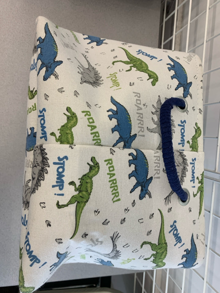 BLUE DINO CLOTH STORAGE BIN.
