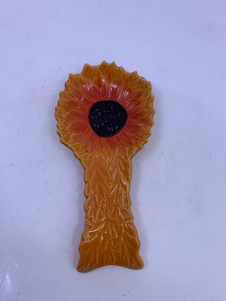 ORANGE SUNFLOWER SPOON REST.