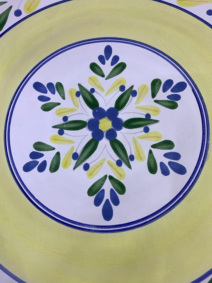 EARTHENWARE BLUE & YELLOW FLORAL PLATTER PIER1.