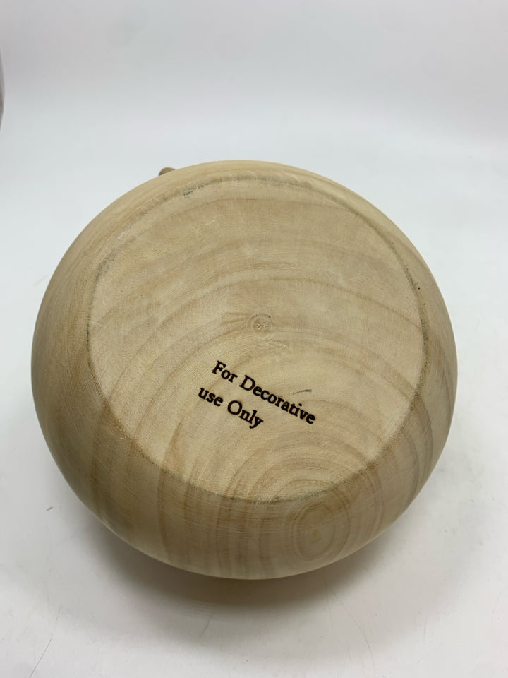 BAMBOO WOOD BOWL W/BIRD.