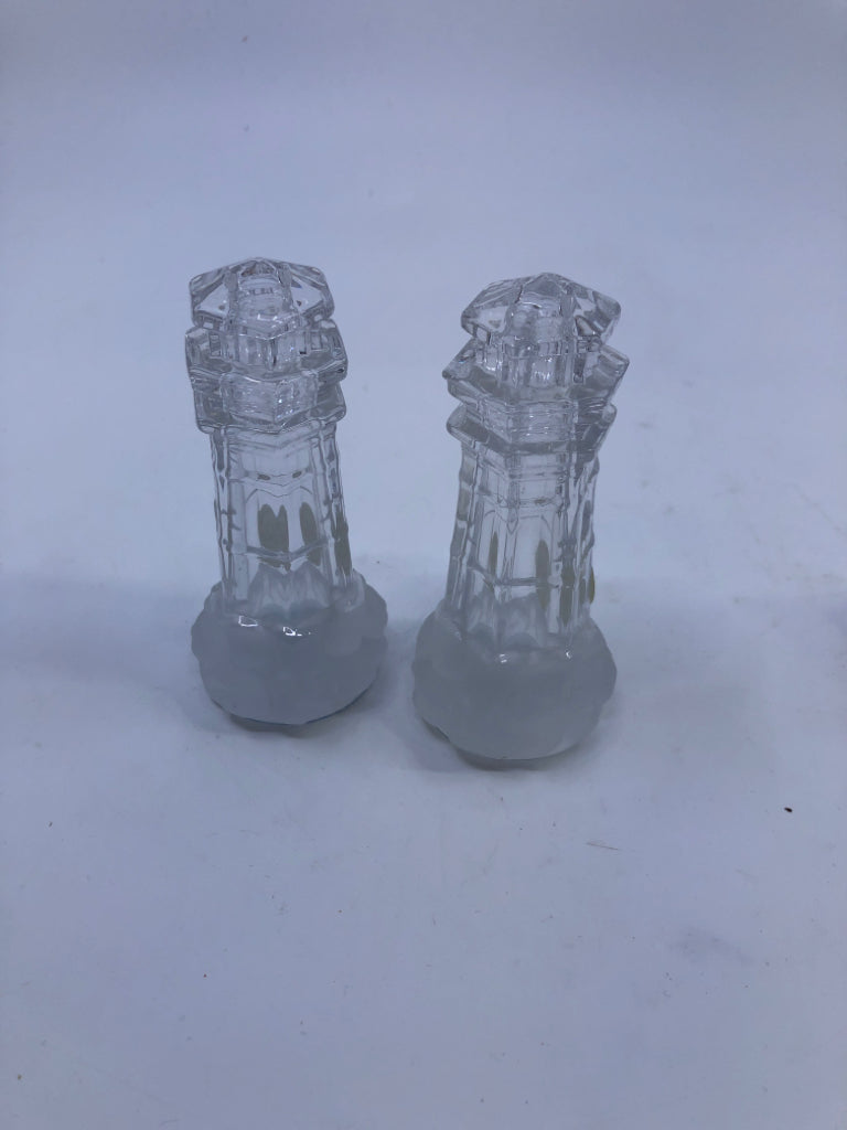 NIB LENOX CRYSTAL LIGHT HOUSES S/P SHAKERS.