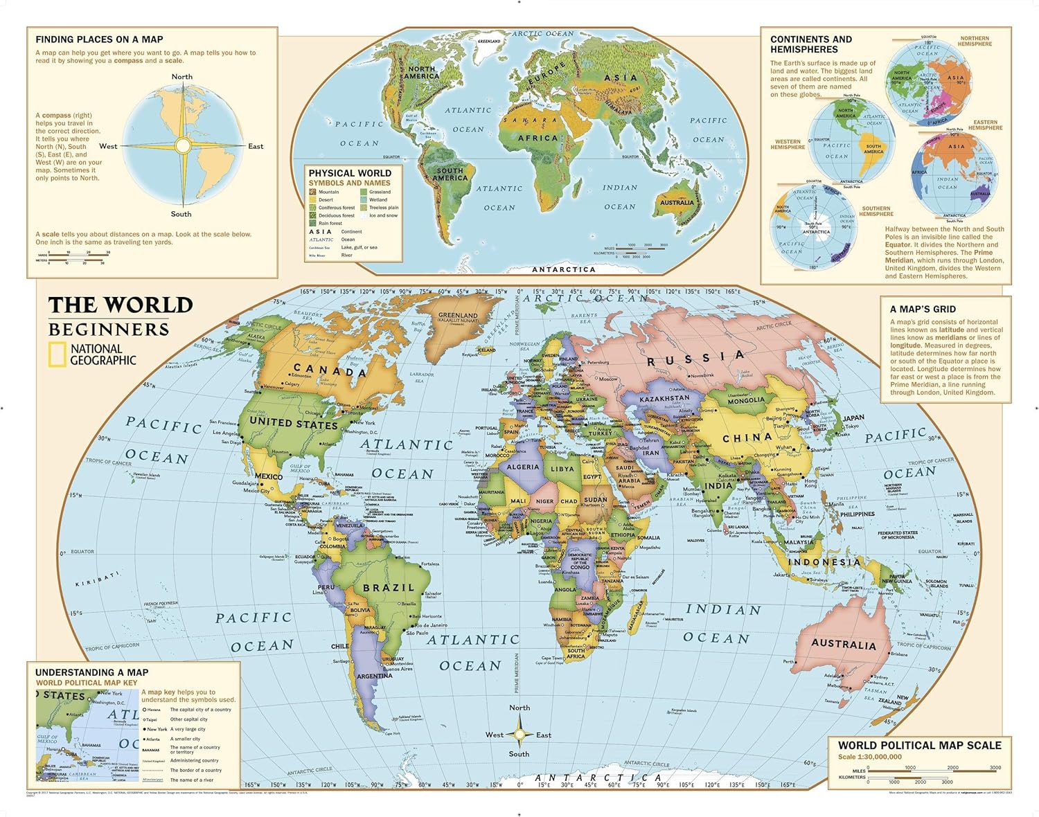 Children's National Geographic World Beginner Map