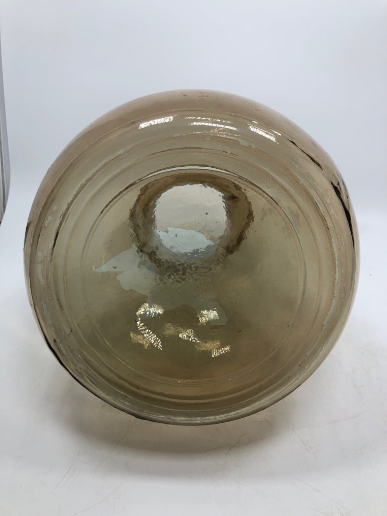BROWN GLASS VASE.