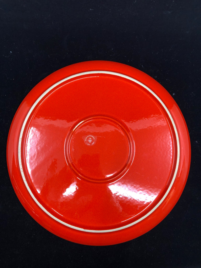 RED CERAMIC CHRISTMAS PLATTER W TREE.