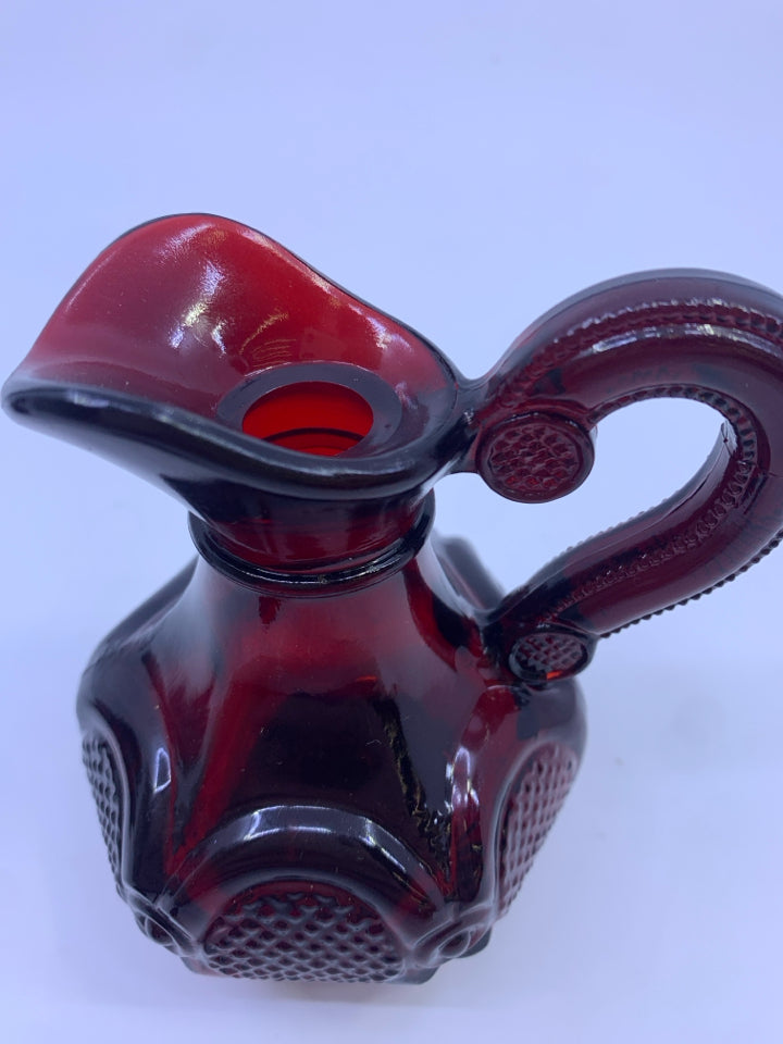 2 CRANBERRY OIL AND VINEGAR BOTTLE.
