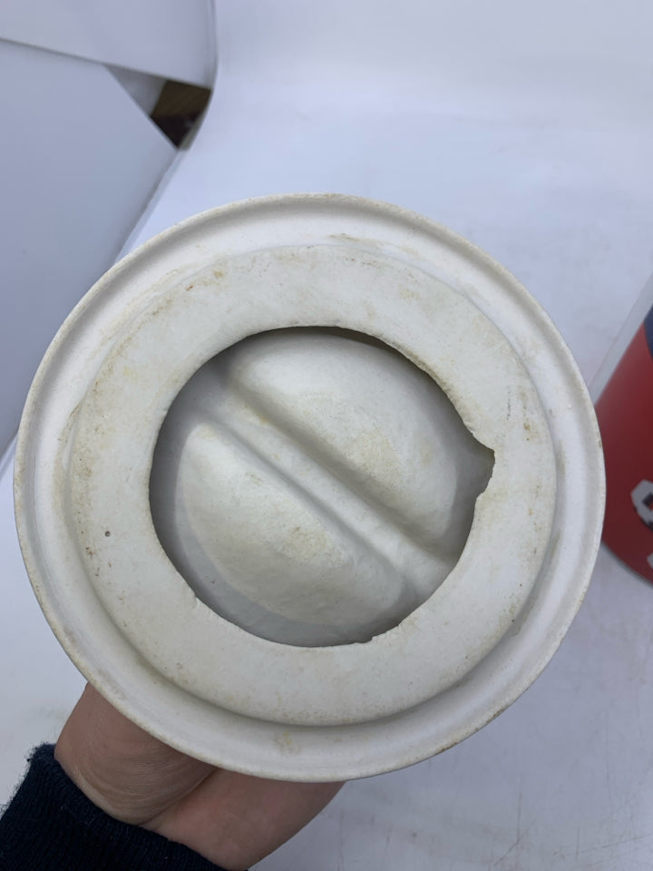 CERAMIC QUAKER OAT DECORATIVE CANISTER.