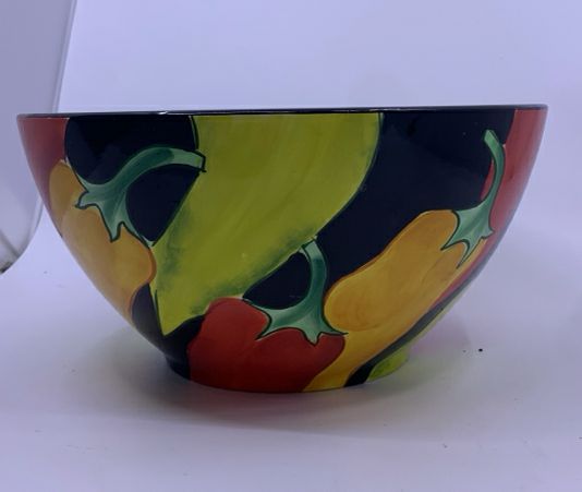 LARGE CHILI PEPPER SERVING BOWL.