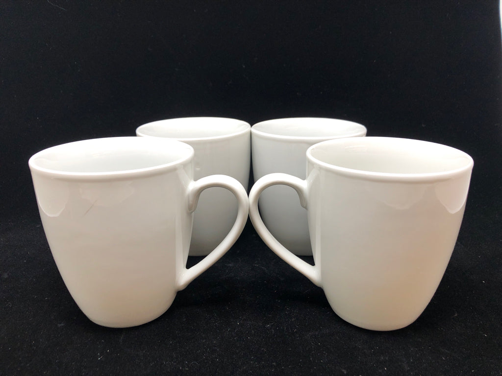 4 WHITE MUG SET.