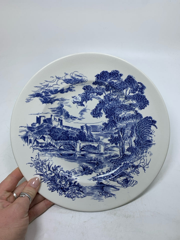VTG BRIDGE SCENE DECORATIVE PLATE.
