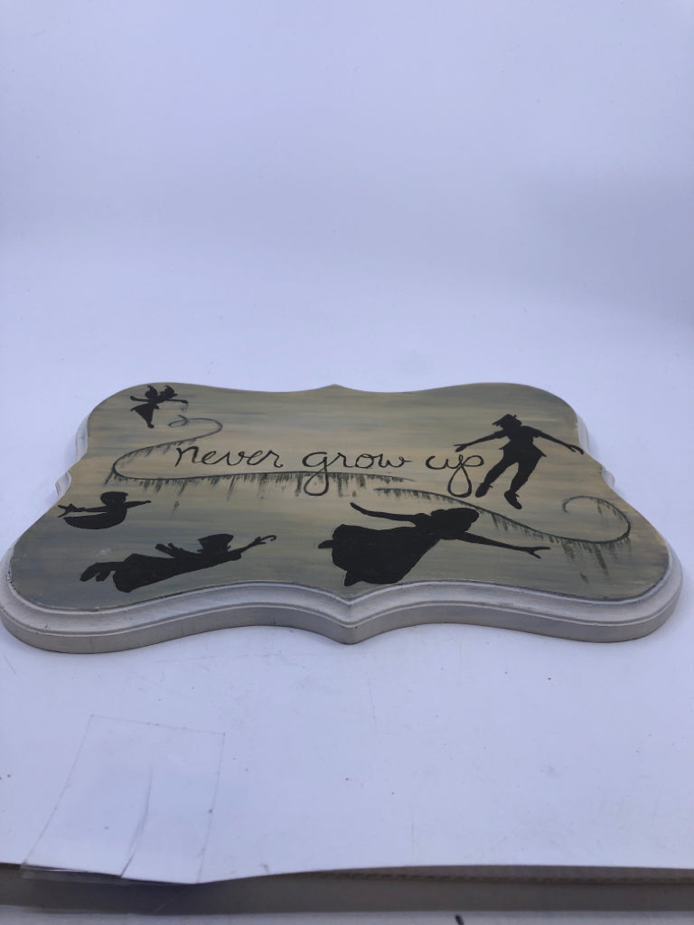 NEVER GROW UP PETER PAN WALL ART.