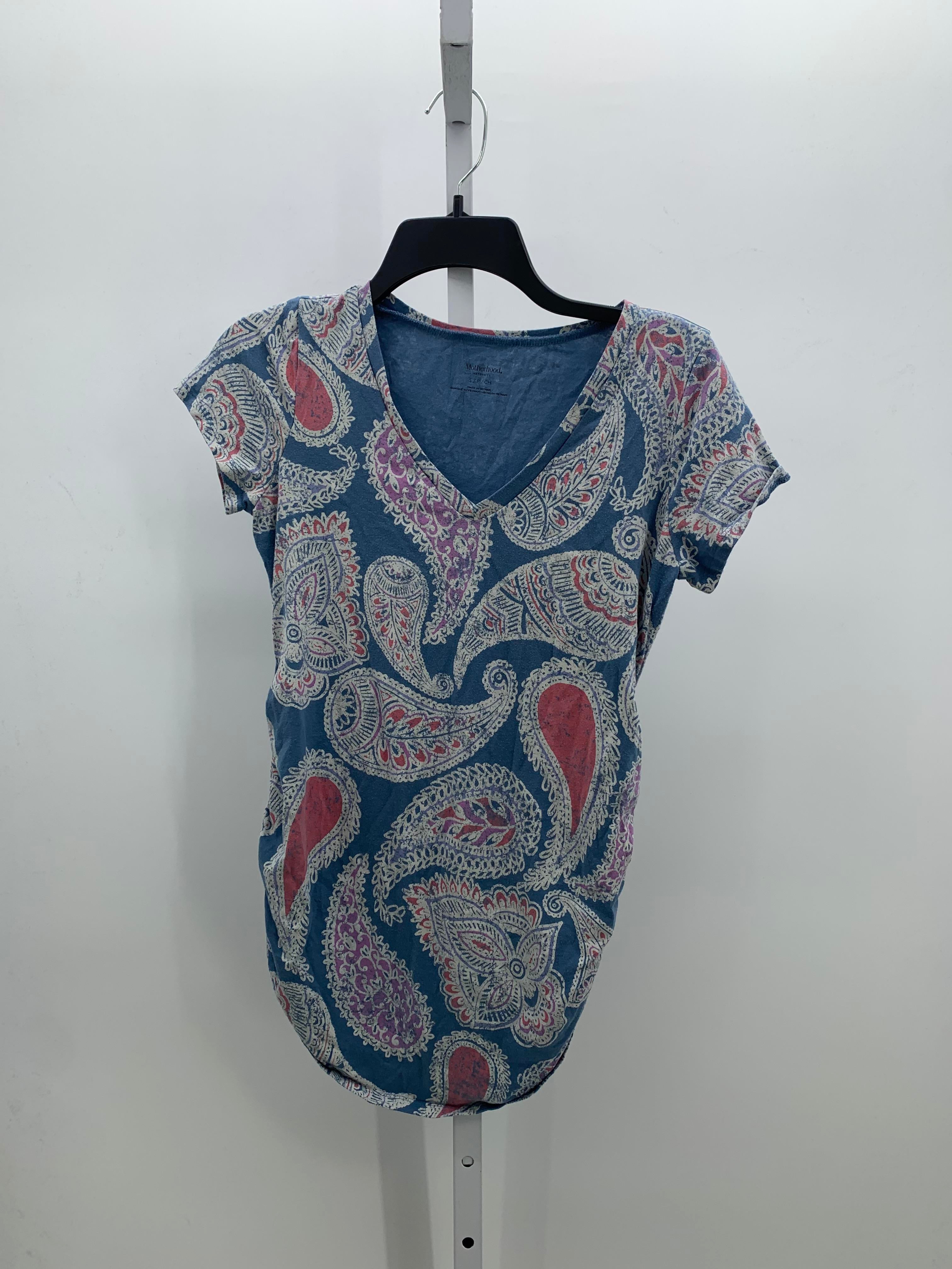 Motherhood Blue Size Small Maternity Short Sleeve Shirt