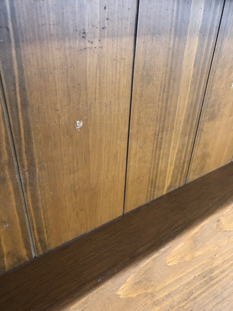 LIGHT WOOD 3-SHELF WALL HUTCH.