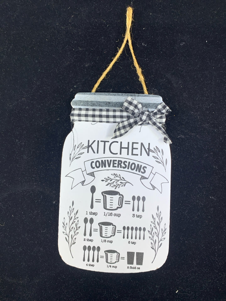 MASON JAR KITCHEN CONVERSIONS WALL HANGING.