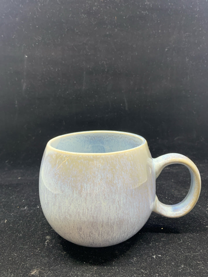 LIGHT BLUE POTTERY MUG.