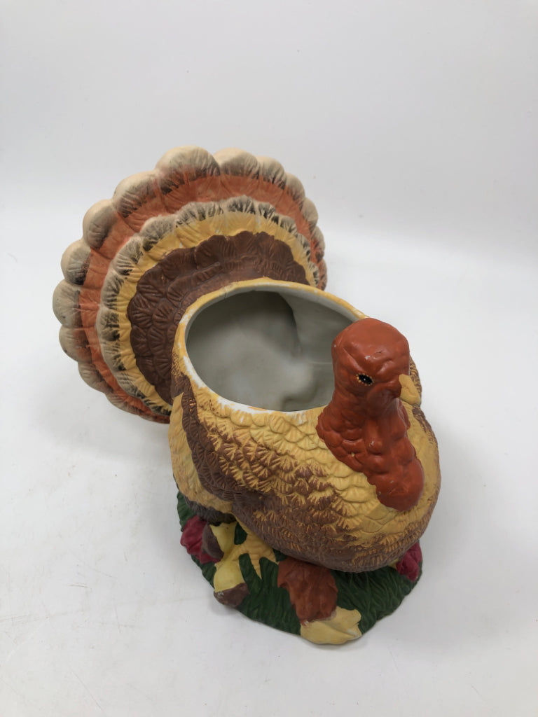 CERAMIC TURKEY PLANTER.