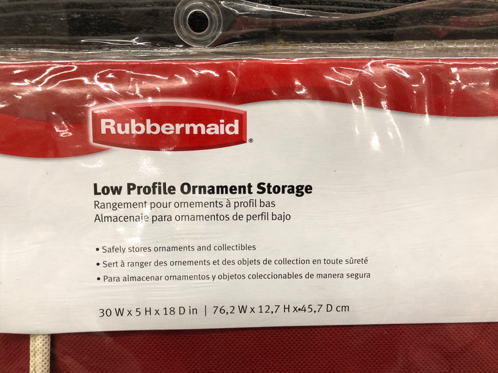 NIP RUBBERMAID LOW PROFILE ORNAMENT STORAGE.