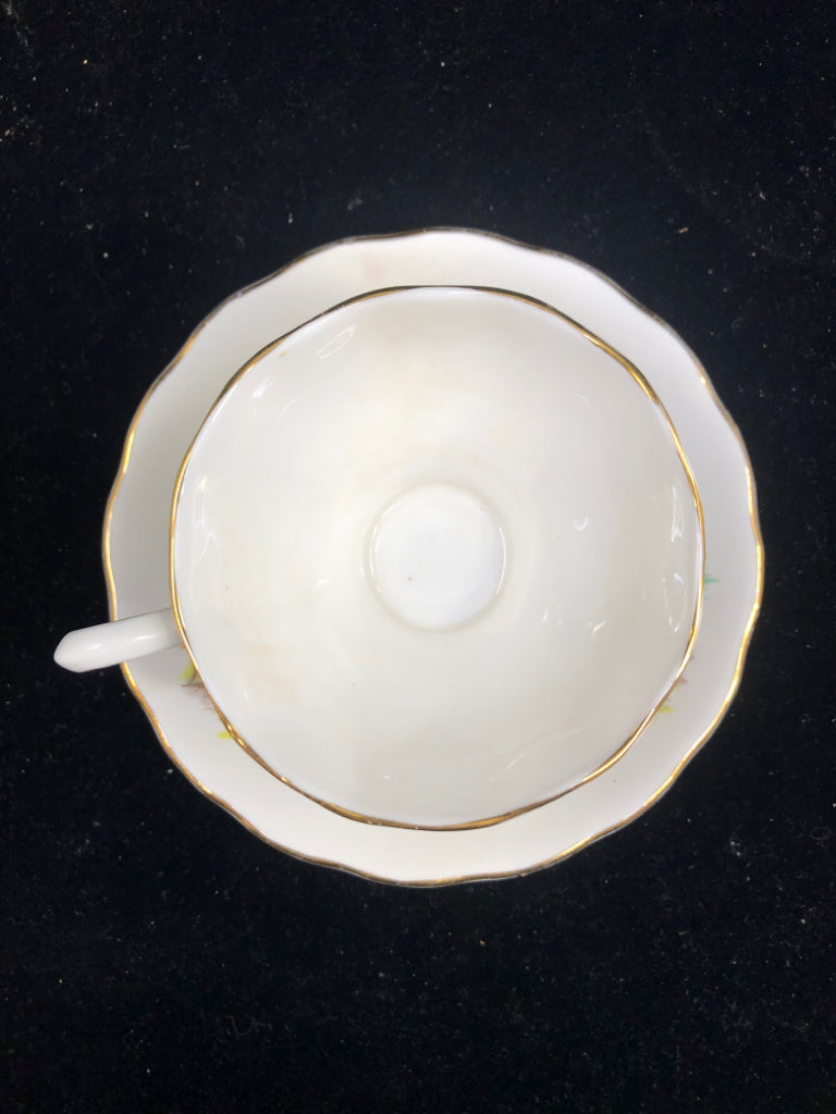 BEACH W SAILBOAT SCENE TEACUP AND SAUCER.