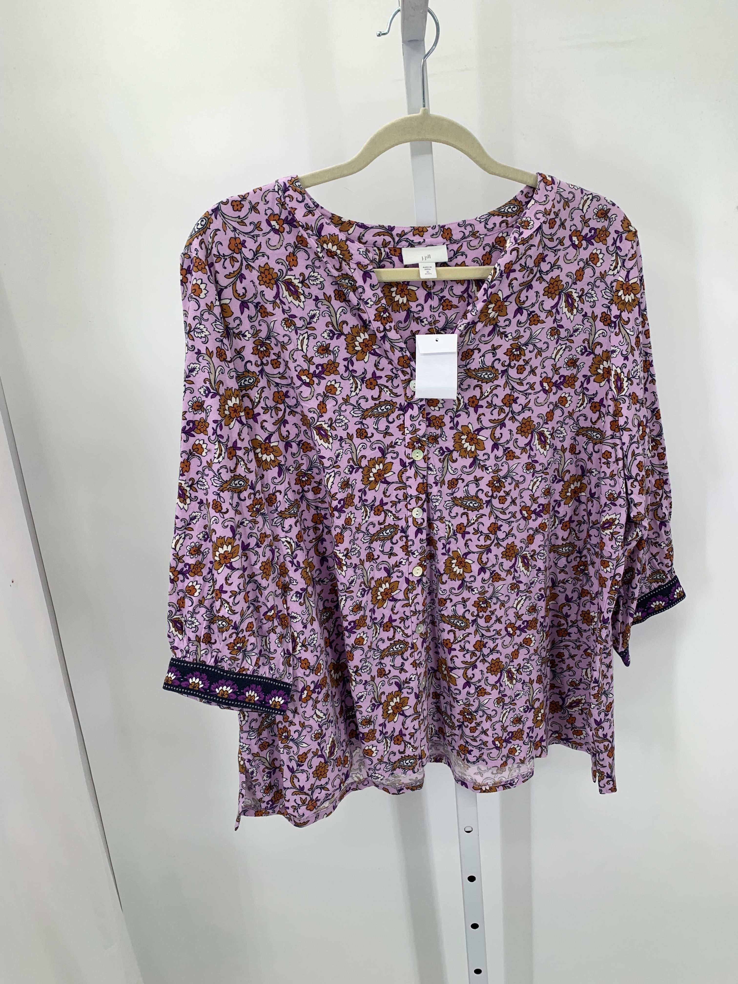 J-Jill Size X Large Petite Petite 3/4 Sleeve Shirt