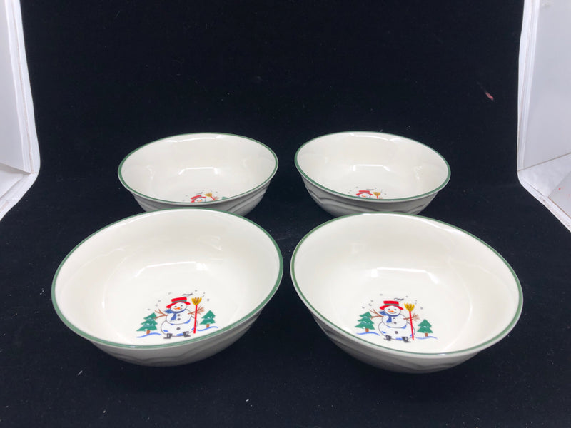 4 PFALTZGRAFF SNOWMAN BOWLS.