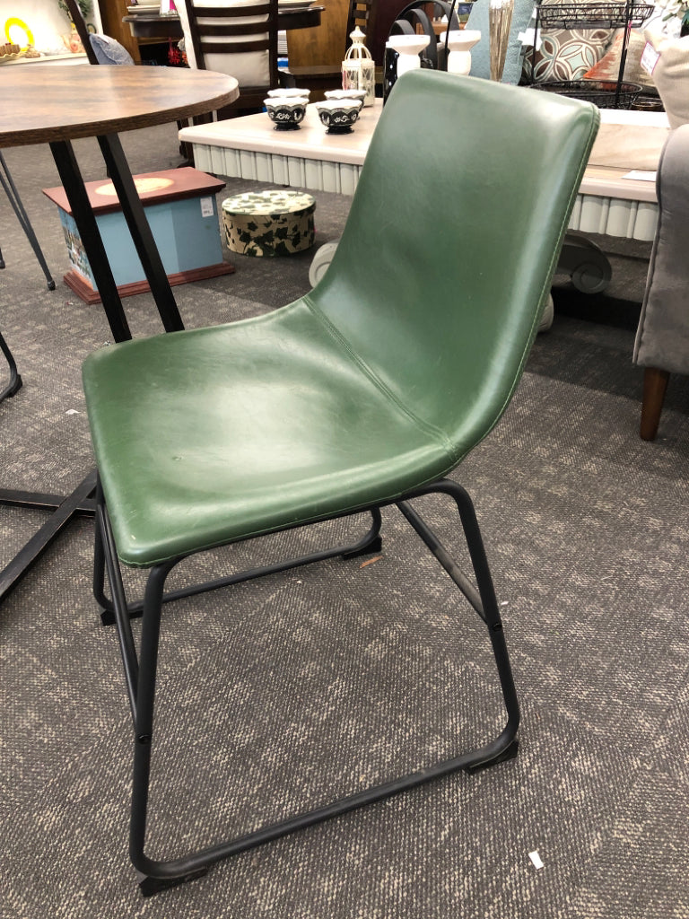 3PC MODERN TABLE & CHAIRS W/CRISCROSS BASE.