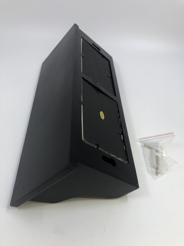 NIB BLACK PHOTO WALL SHELF WITH PEGS.