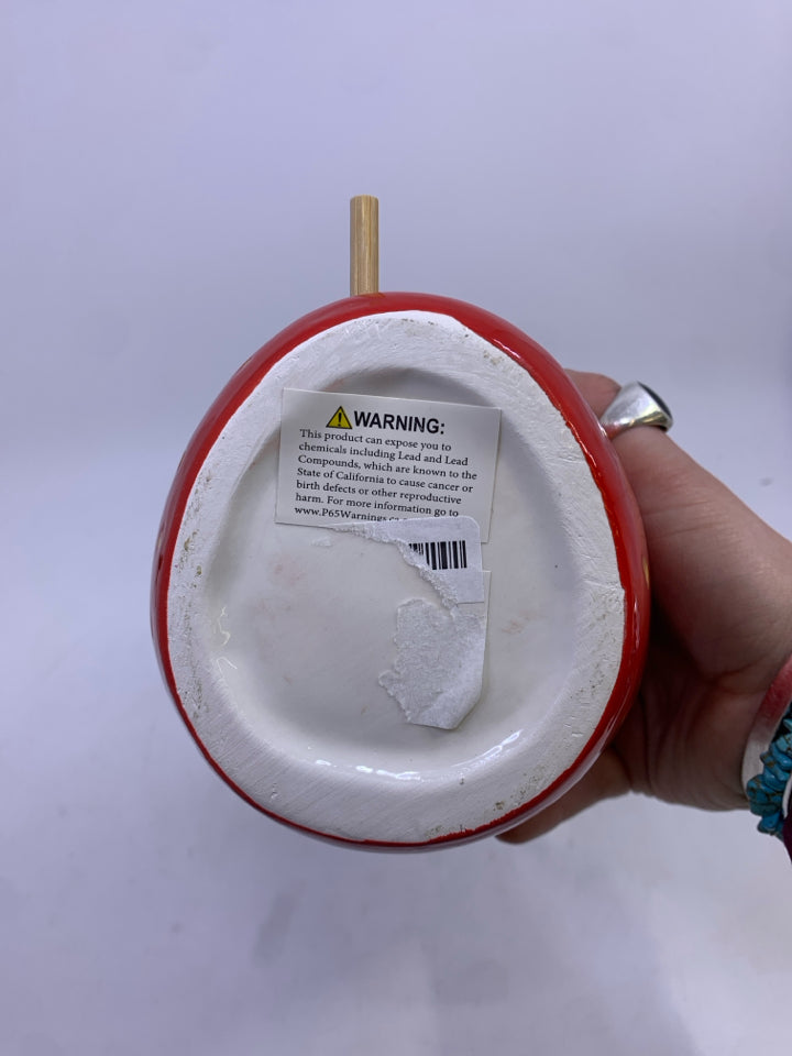 CERAMIC STRAWBERRY BIRDHOUSE.