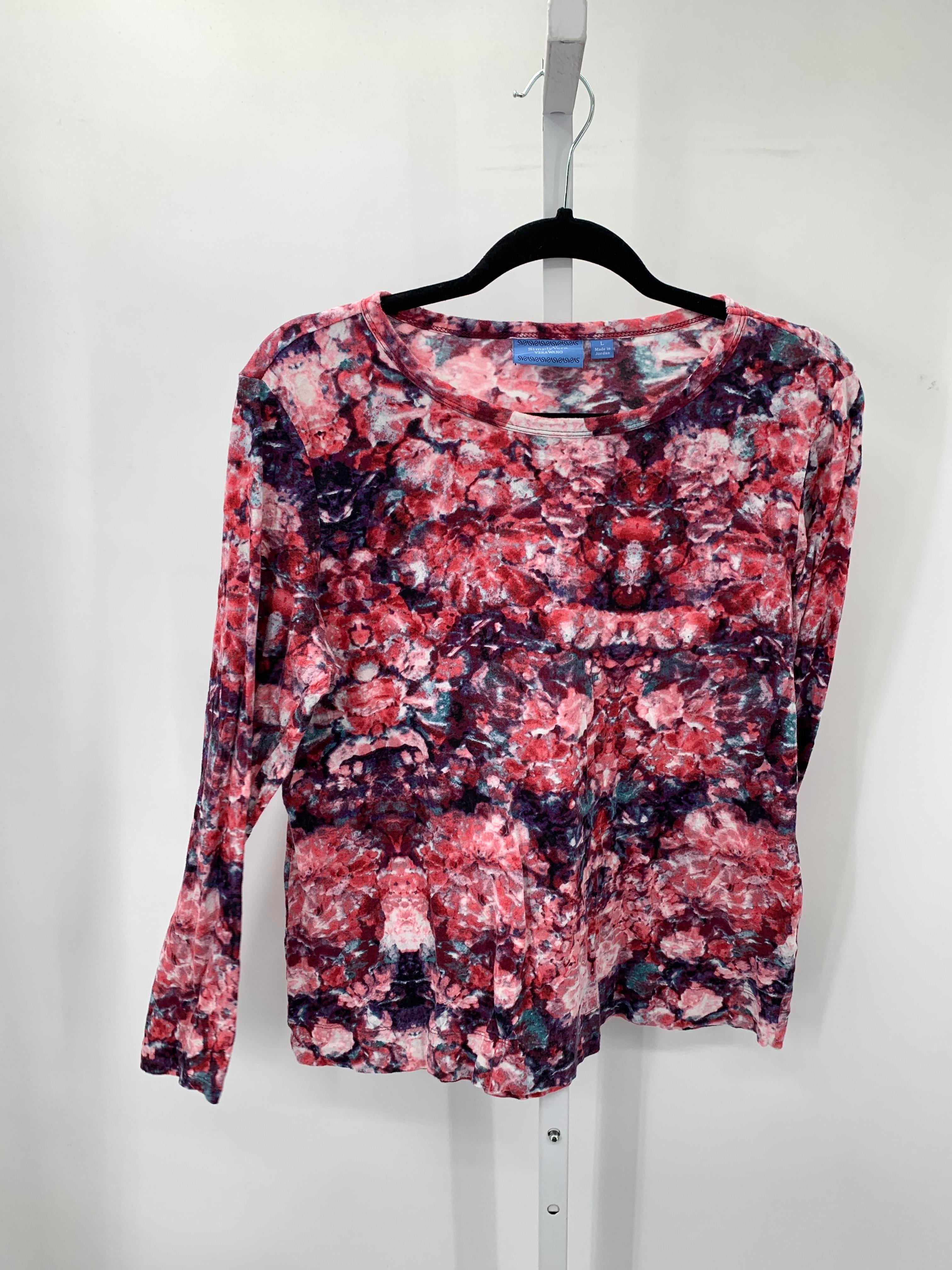 Vera Wang Size Large Misses Long Sleeve Shirt