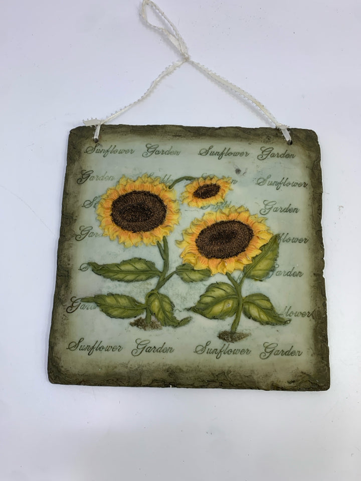 SUNFLOWER SLATE STYLE WALL HANGING.