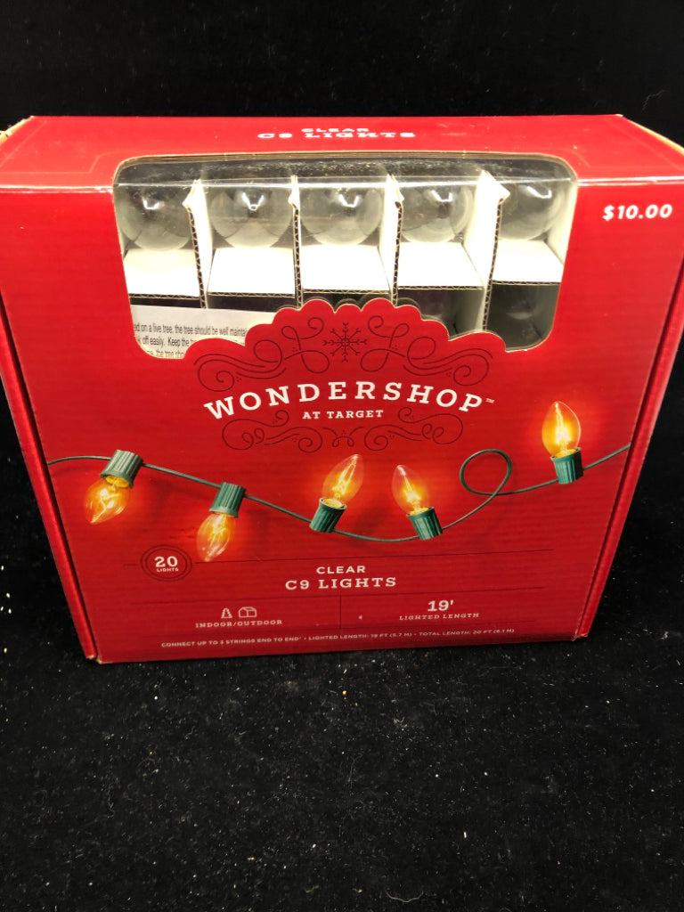 NIB WONDERSHOP CLEAR C9 LIGHTS.