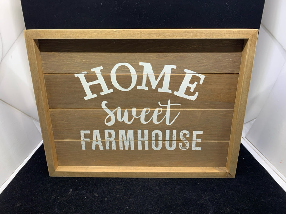 FAUX WOOD HOME SWEET FARMHOUSE WALL ART.