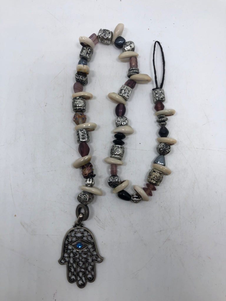 HAMSA BEADED ORNAMENT PENDENT.