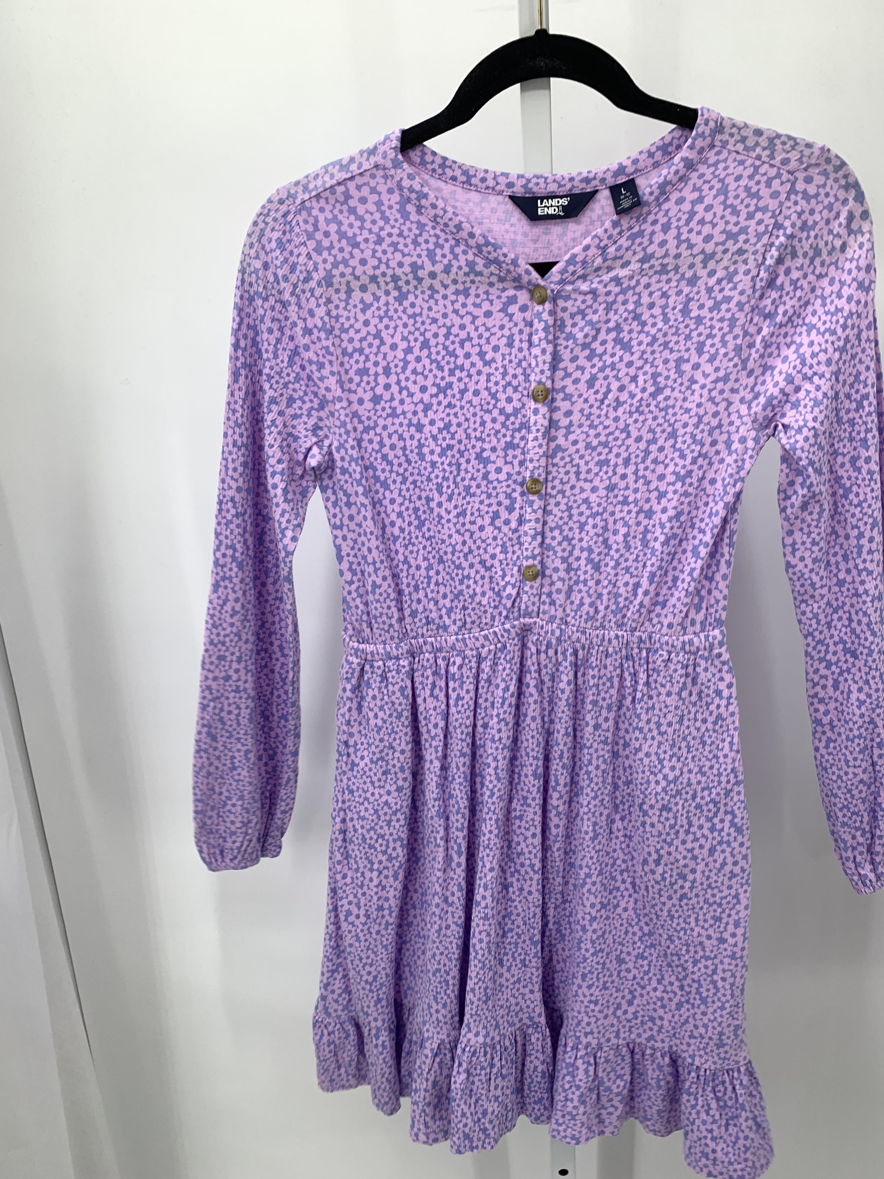 Lands End Size 10-12 Girls Long Sleeve Dress